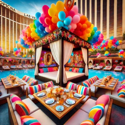 alt= "Private cabanas at Tropicana Las Vegas Pool"