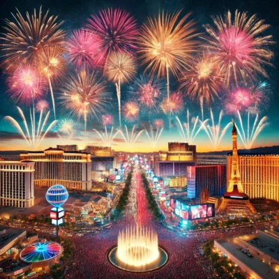 alt= "Fireworks, New Year's Day Las Vegas"