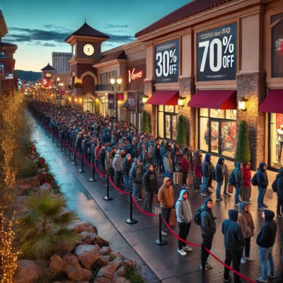 alt= "early queues for Black Friday in Las Vegas"