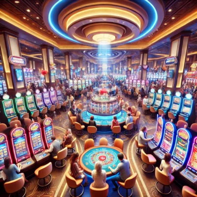 alt= "Casino floor at Planet Hollywood, Las Vegas"