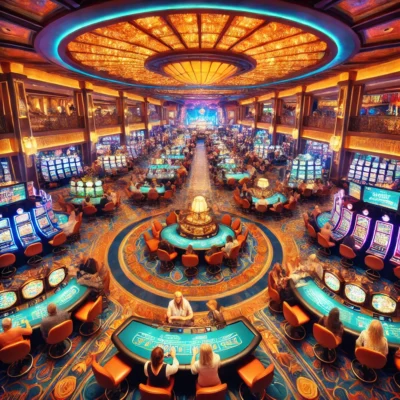 alt= "Tropicana Hotel casino floor"