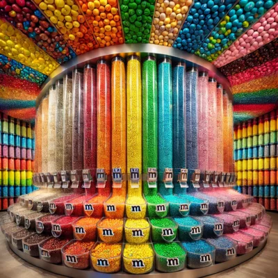 alt= "Color wall at M&M's World Las Vegas"
