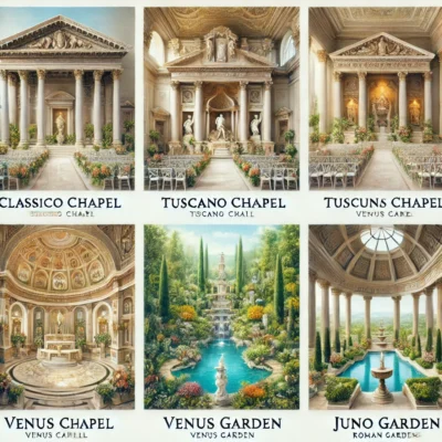 alt= "Wedding chapels at Caesars Palace"