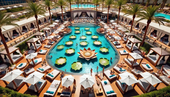 alt= "The layout at Encore Beach Club"