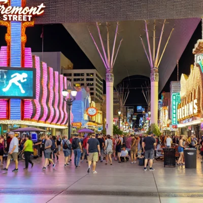 alt= "Fremont Street, near Gambler's General Store"