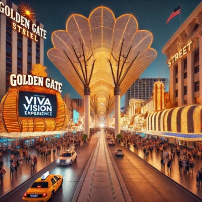 alt= :Fremont Street entertainment, Golden Gate Hotel"