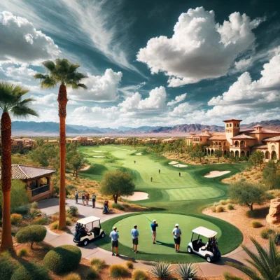 alt= "Golfers at Tuscany Golf Club"