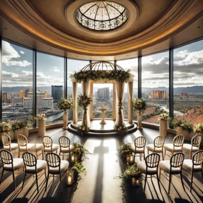 alt= "Indoor wedding chapel at Chapel in the Clouds"