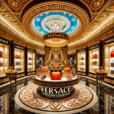alt= "Inside a luxury store at The Forum Shops at Caesars Palace"