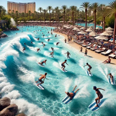 alt= "Wave pool at Mandalay Bay Resort Pool"