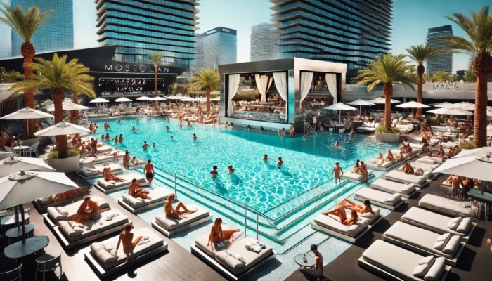 alt= "Infinity pool at Marquee Dayclub"