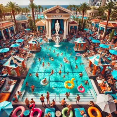 alt= "Caesars Palace pool Neptune"