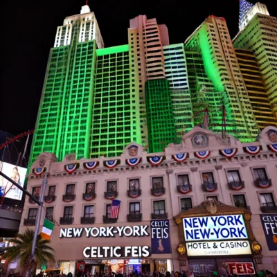 alt= "Accommodation with St. Patrick's Day decorations"