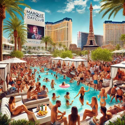 alt= "Lively pool party at Marquee Dayclub"