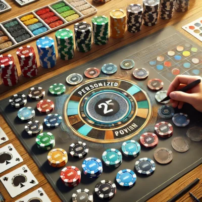 alt= "Custom poker chips at Gambler's General Store"