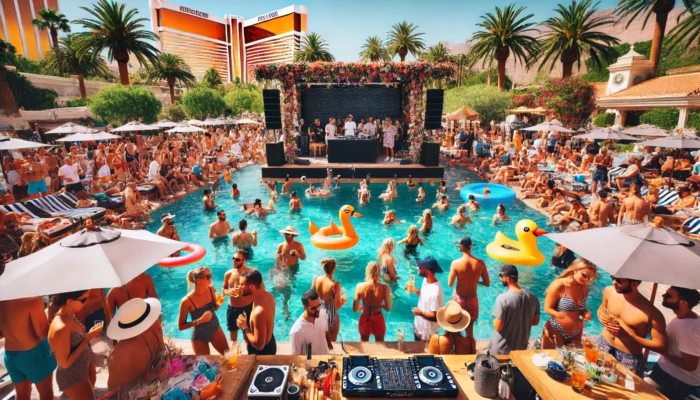 alt= "Party at the Mirage Pool"