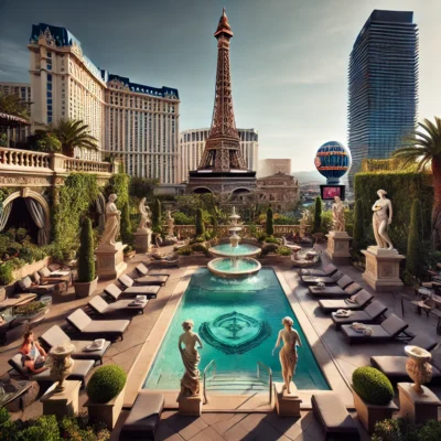 alt= "Rooftop Paris Las Vegas pool"