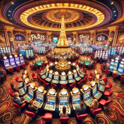 alt= "Gaming floor at Paris Hotel Casino"