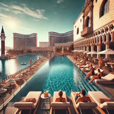 alt= "Infinity pool at Venetian Resort"