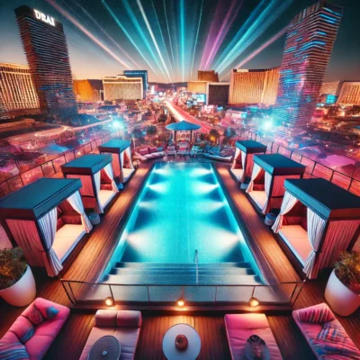 alt= "Rooftop pool at Drai's Nightclub"