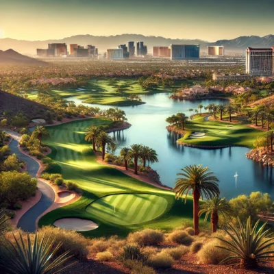 alt= "Signature hole at Dragonridge Golf Course"