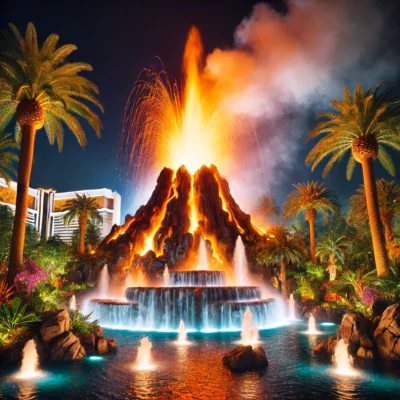 alt= "Mirage Volcano Show Las Vegas"