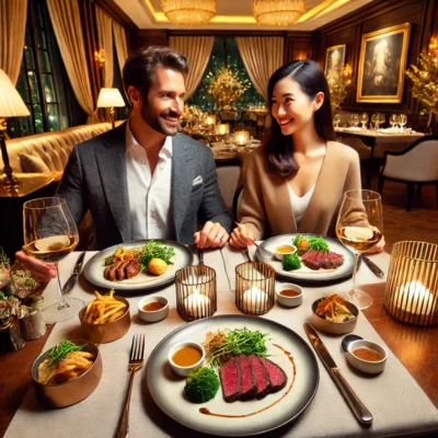 alt= "Dining after Aces of Comedy Show"