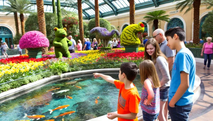alt= "Family enjoyment at Bellagio Conservatory"
