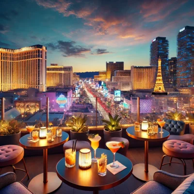 alt= "Rooftop bar near the Neon Museum"