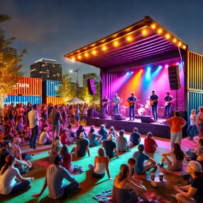 alt= "Live music at Container Park Las Vegas"