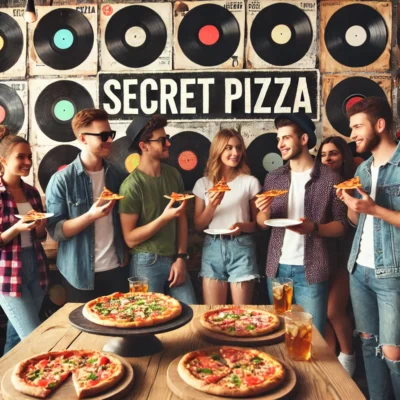 alt= "Visitors to Secret Pizza"