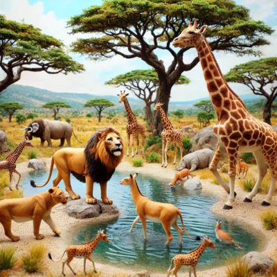 alt= "African Savannah exhibit, Las Vegas Natural History Museum"