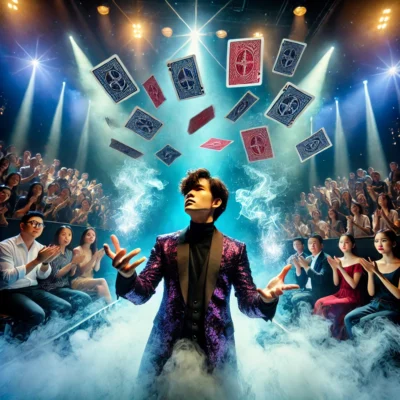 alt= "Shin Lim on stage"