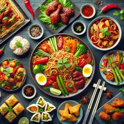 alt= "Signature dishes at Red Lotus Asian Kitchen"