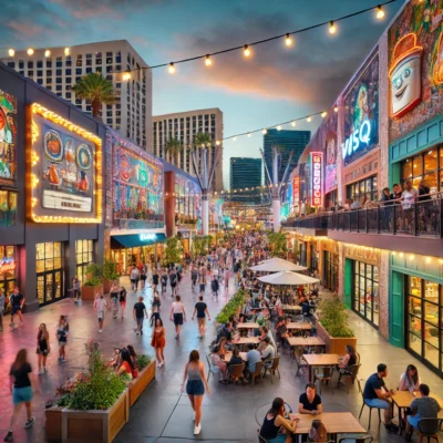 alt= "LINQ Promenade near the High Roller"