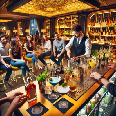 alt= "Guests at the best cocktail classes in Las Vegas"