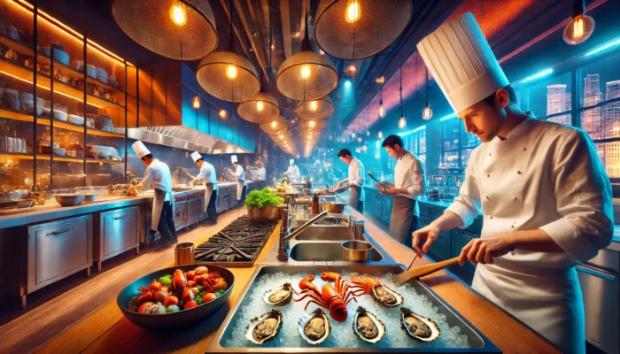 alt= "Chefs at one of the best seafood restaurants in Las Vegas"