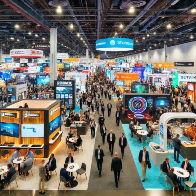 alt= "Trade floor at Las Vegas Conventions in 2025"