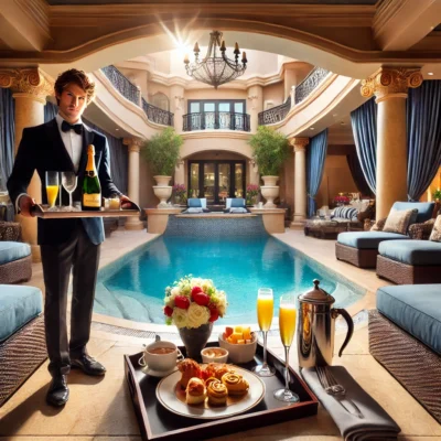 alt= "Service at the best luxury suites with private pools in Las Vegas"