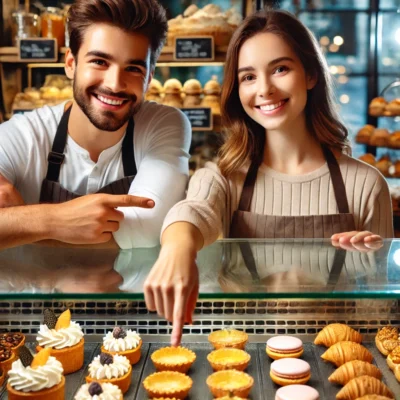 alt= "Choosing food at the best French Bakeries in las Vegas"