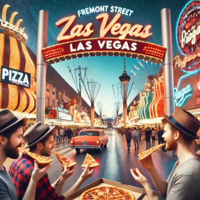 alt= "Friends enjoying the best places for late-night pizza in Las Vegas"
