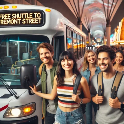 alt= "Making the most of Las Vegas hotels with free shuttle to Fremont Street"