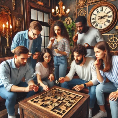 alt= "Solving puzzles in Las Vegas escape rooms for groups"