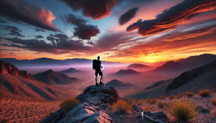 alt= "Hiking in the desert near las Vegas"