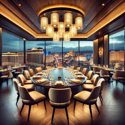 alt= "Luxurious private room in a Las Vegas steakhouse"