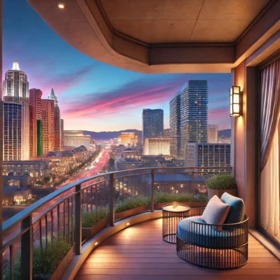 alt= "Off-strip Las Vegas hotels with balcony rooms"