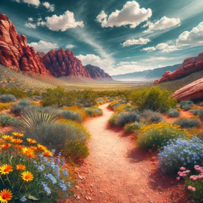 alt= "A desert trail for beginners in Las Vegas"