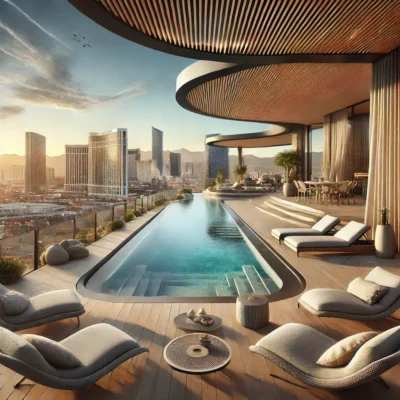 alt= "Private pool at the Mirage Suites"