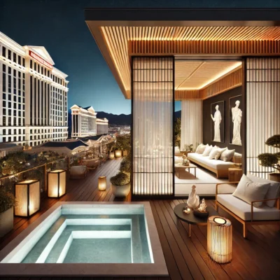alt= "Private pool at Nobu Villa, Las Vegas"