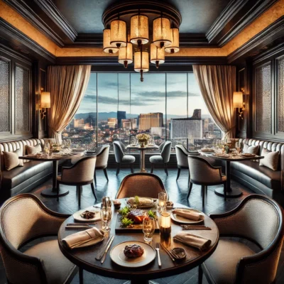 alt= "Inside one of the best steakhouses with private rooms in Las Vegas"